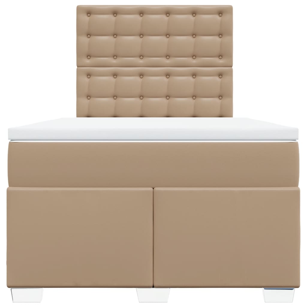 kontinentalseng 120x190 cm kunstlæder cappuccinofarvet