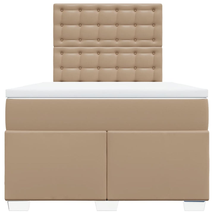 kontinentalseng 120x190 cm kunstlæder cappuccinofarvet