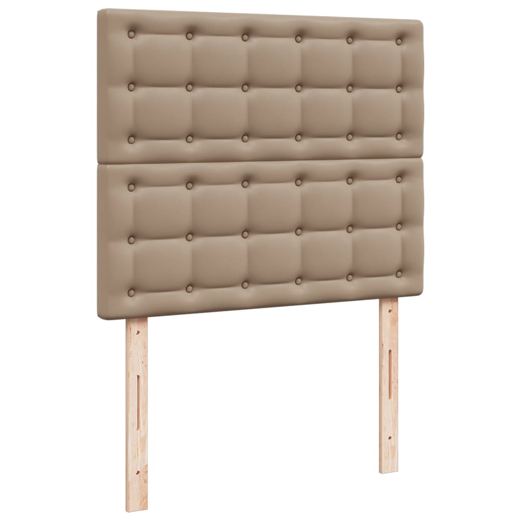 kontinentalseng 120x190 cm kunstlæder cappuccinofarvet