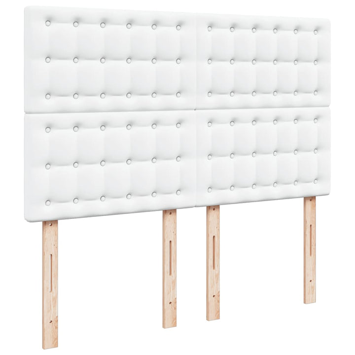 kontinentalseng med madras 140x190 cm kunstlæder hvid