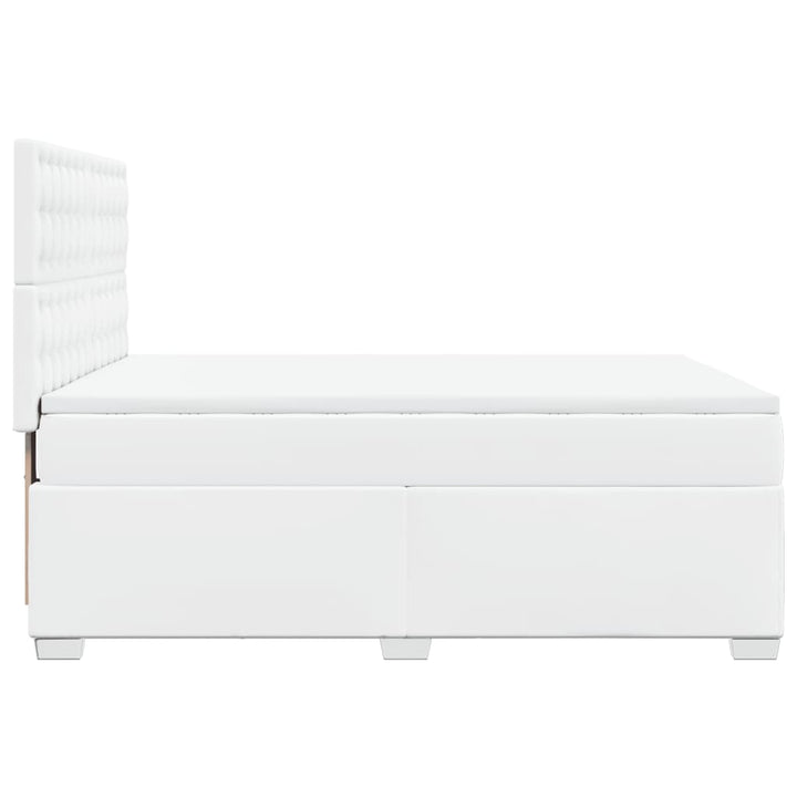 kontinentalseng med madras 140x190 cm kunstlæder hvid