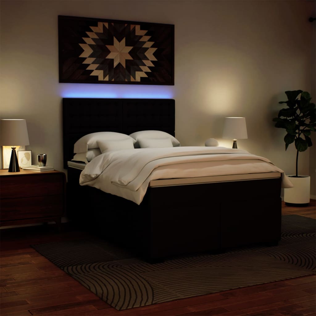 kontinentalseng med madras 140x200 cm kunstlæder sort