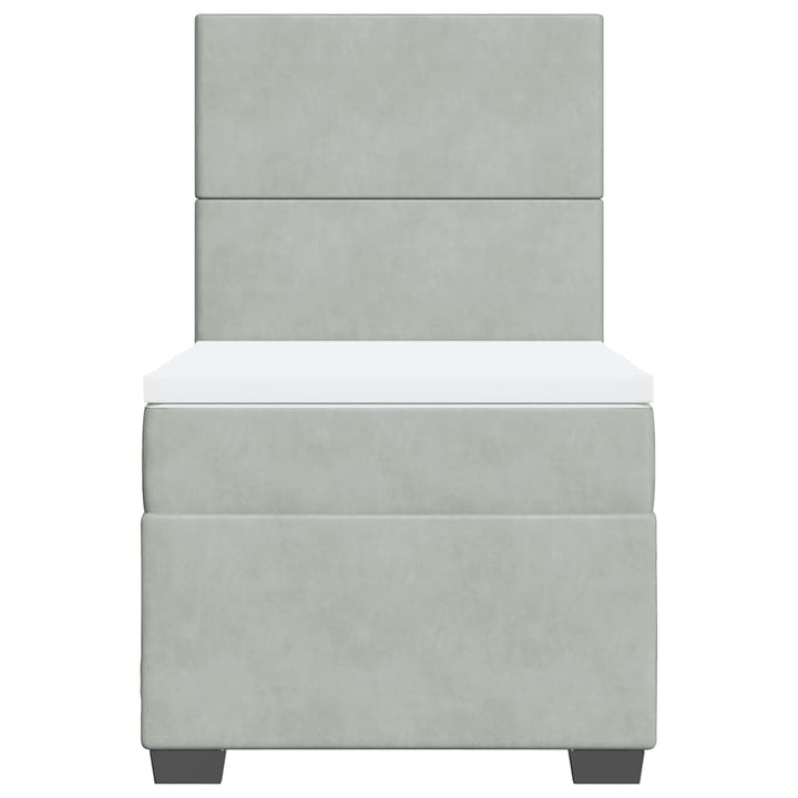 kontinentalseng med madras 80x200 cm fløjl lysegrå