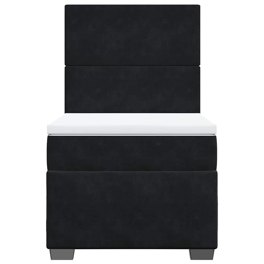kontinentalseng med madras 80x200 cm fløjl sort