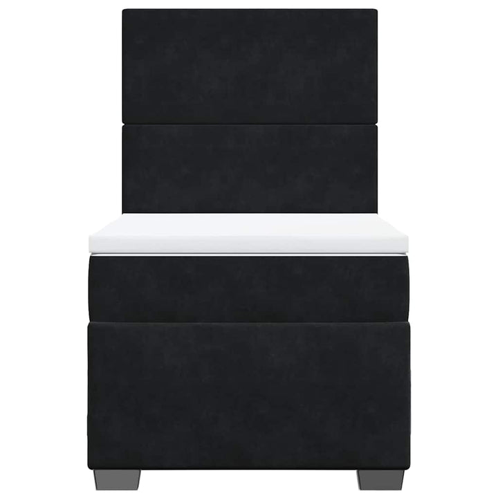 kontinentalseng med madras 80x200 cm fløjl sort