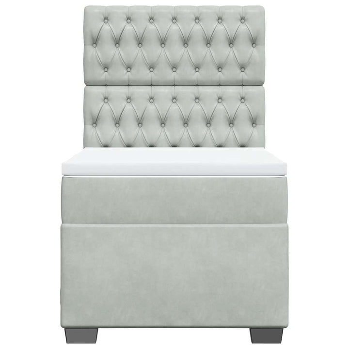 kontinentalseng med madras 80x200 cm fløjl lysegrå