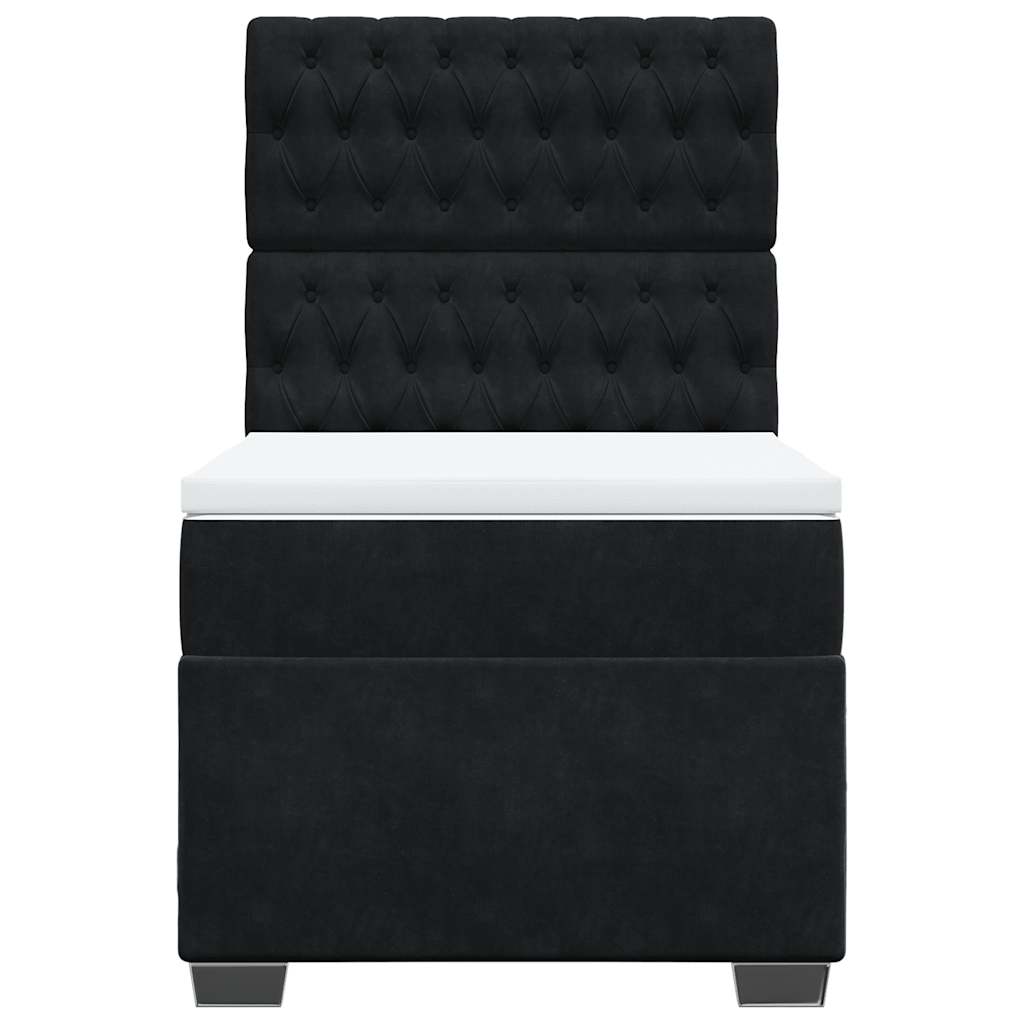 kontinentalseng med madras 80x200 cm fløjl sort