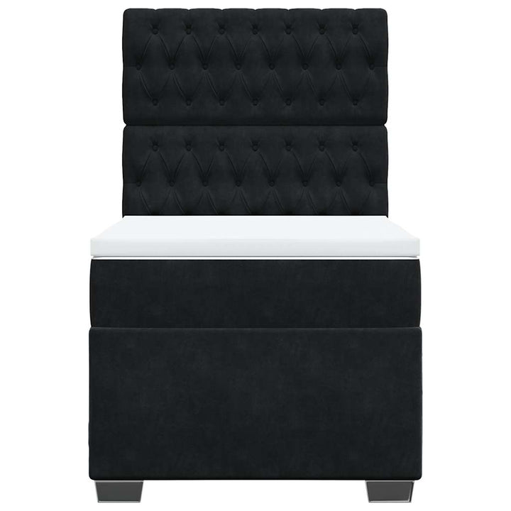 kontinentalseng med madras 80x200 cm fløjl sort