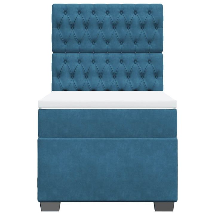 kontinentalseng med madras 80x200 cm fløjl blå