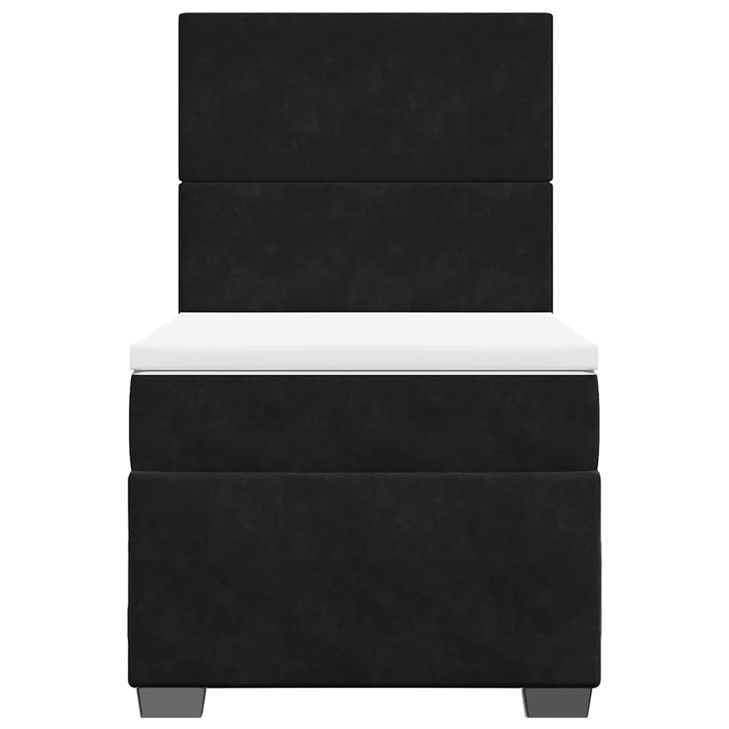 kontinentalseng med madras 90x190 cm fløjl sort