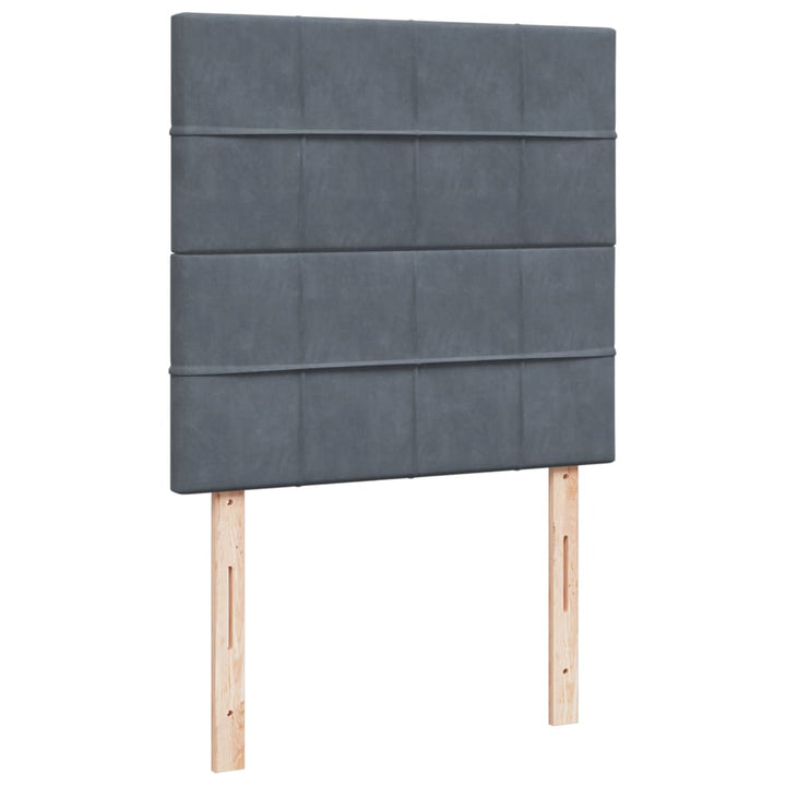 kontinentalseng med madras 90x200cm fløjl mørkegrå