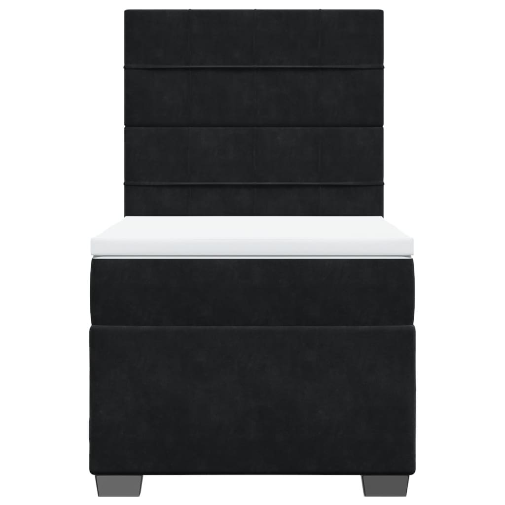 kontinentalseng med madras 90x200 cm fløjl sort