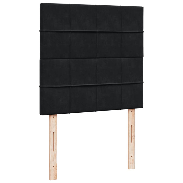 kontinentalseng med madras 90x200 cm fløjl sort