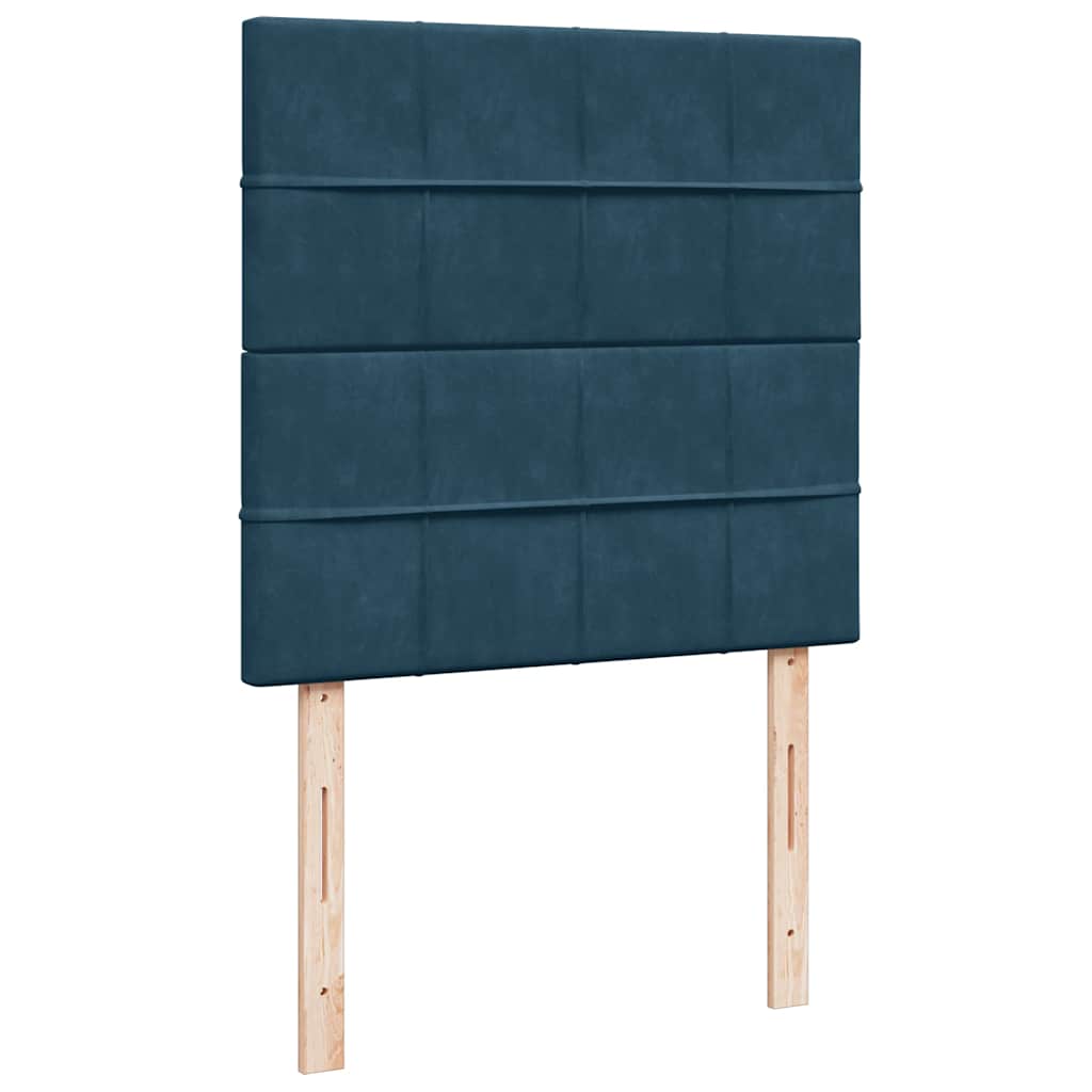 kontinentalseng med madras 90x200 cm fløjl blå