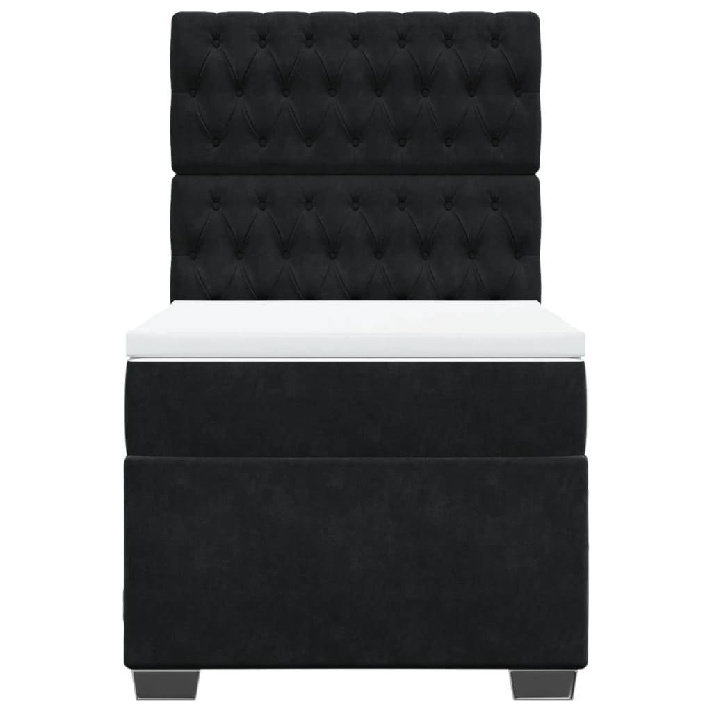 kontinentalseng med madras 90x200 cm fløjl sort