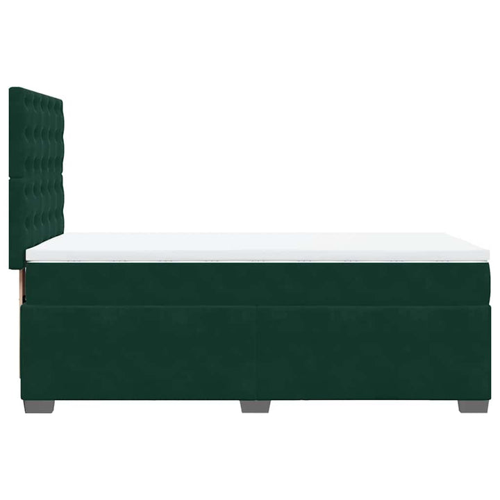 kontinentalseng med madras 90x200 cm fløjl mørkegrøn