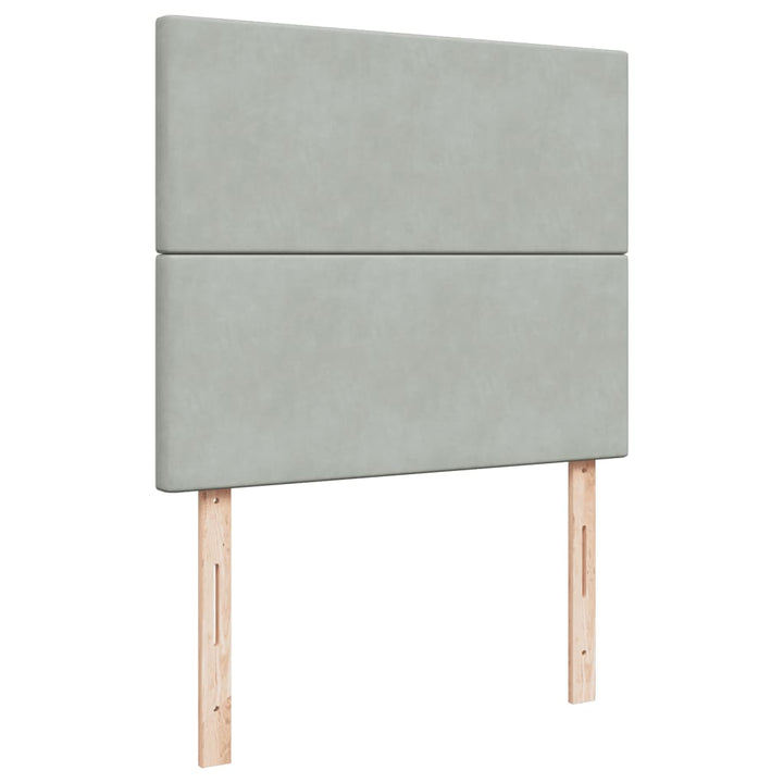 kontinentalseng med madras 120x190 cm velour lysegrå