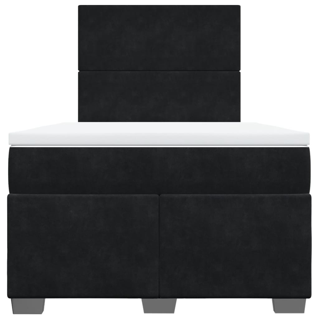 kontinentalseng med madras 120x190 cm velour sort