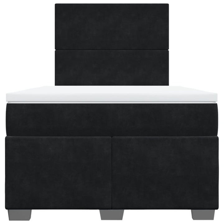 kontinentalseng med madras 120x190 cm velour sort