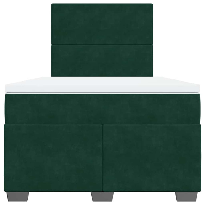 kontinentalseng med madras 120x190 cm velour mørkegrøn