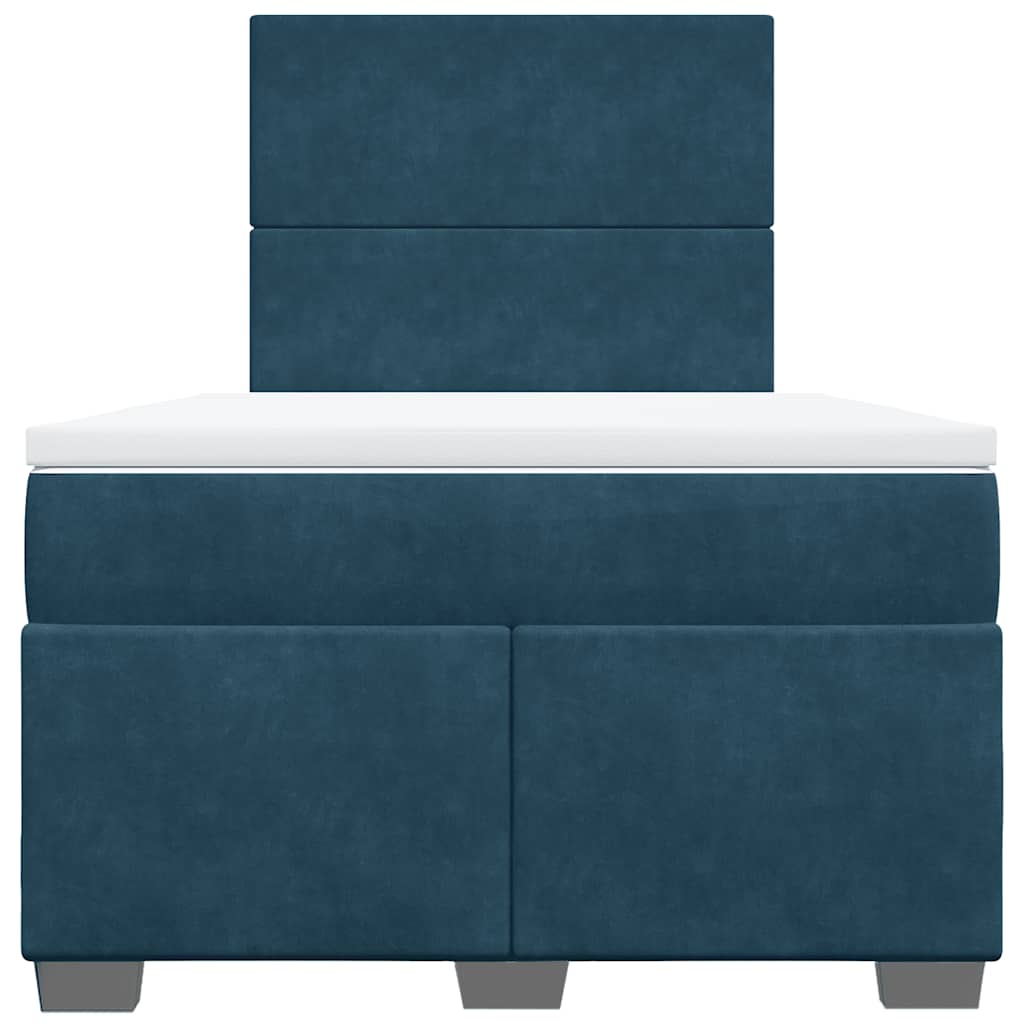 kontinentalseng med madras 120x190 cm velour blå