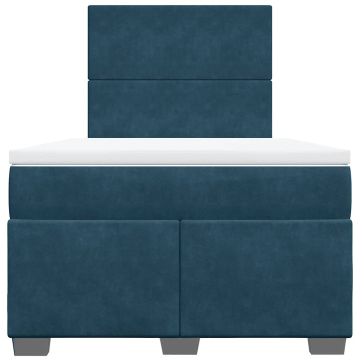 kontinentalseng med madras 120x190 cm velour blå