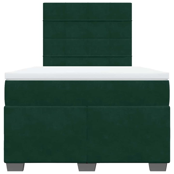 kontinentalseng med madras 120x190 cm velour mørkegrøn