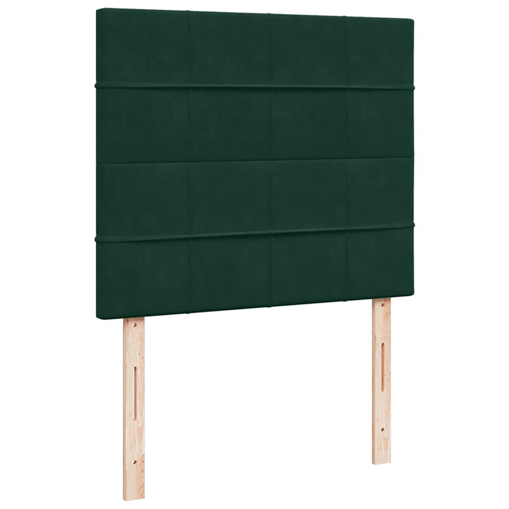 kontinentalseng med madras 120x190 cm velour mørkegrøn