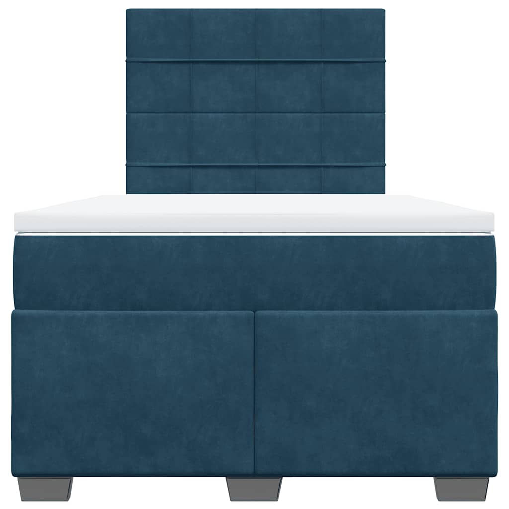 kontinentalseng med madras 120x190 cm velour blå