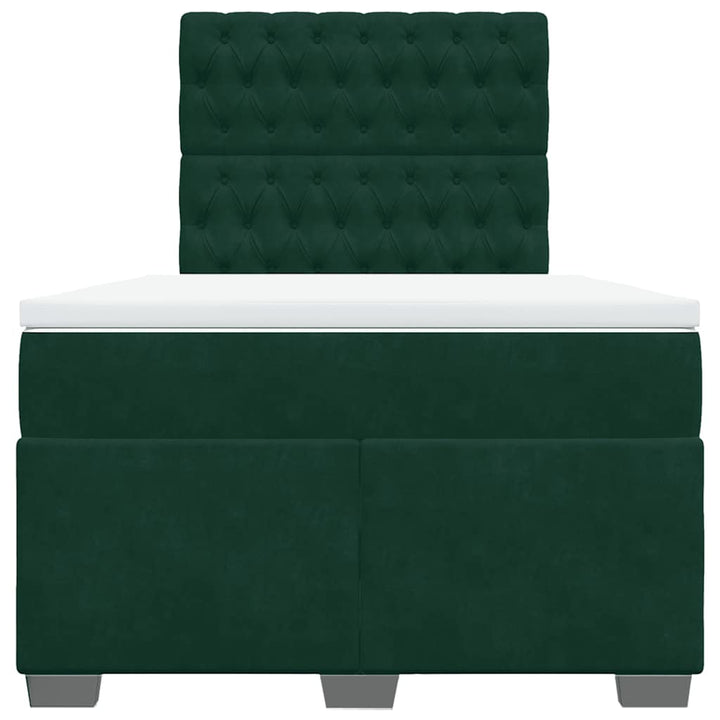 kontinentalseng med madras 120x190 cm velour mørkegrøn