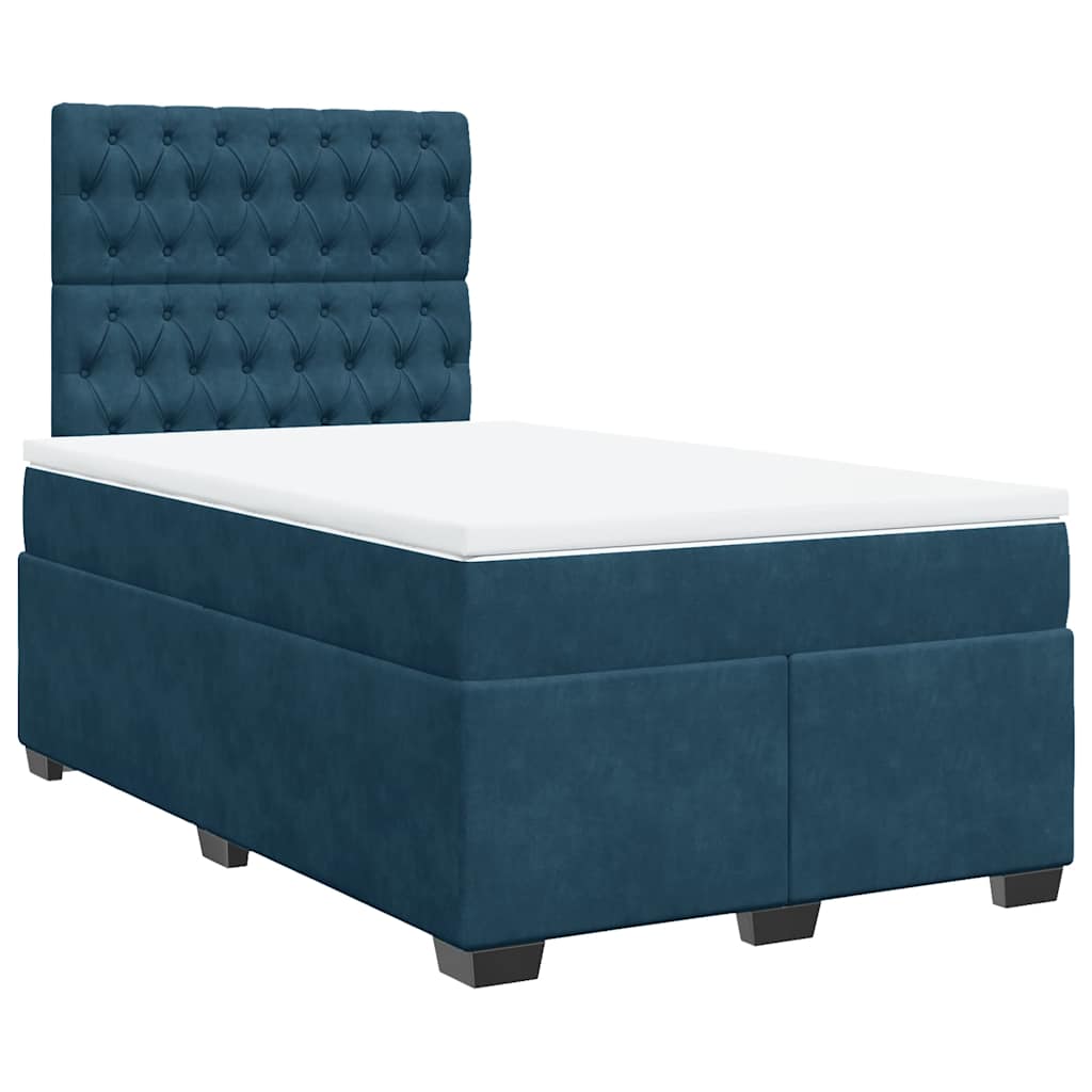 kontinentalseng med madras 120x190 cm velour blå