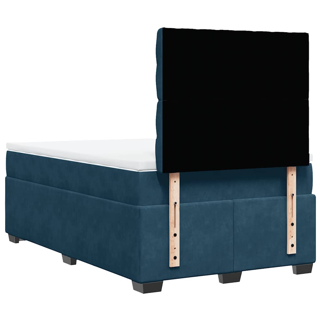 kontinentalseng med madras 120x190 cm velour blå