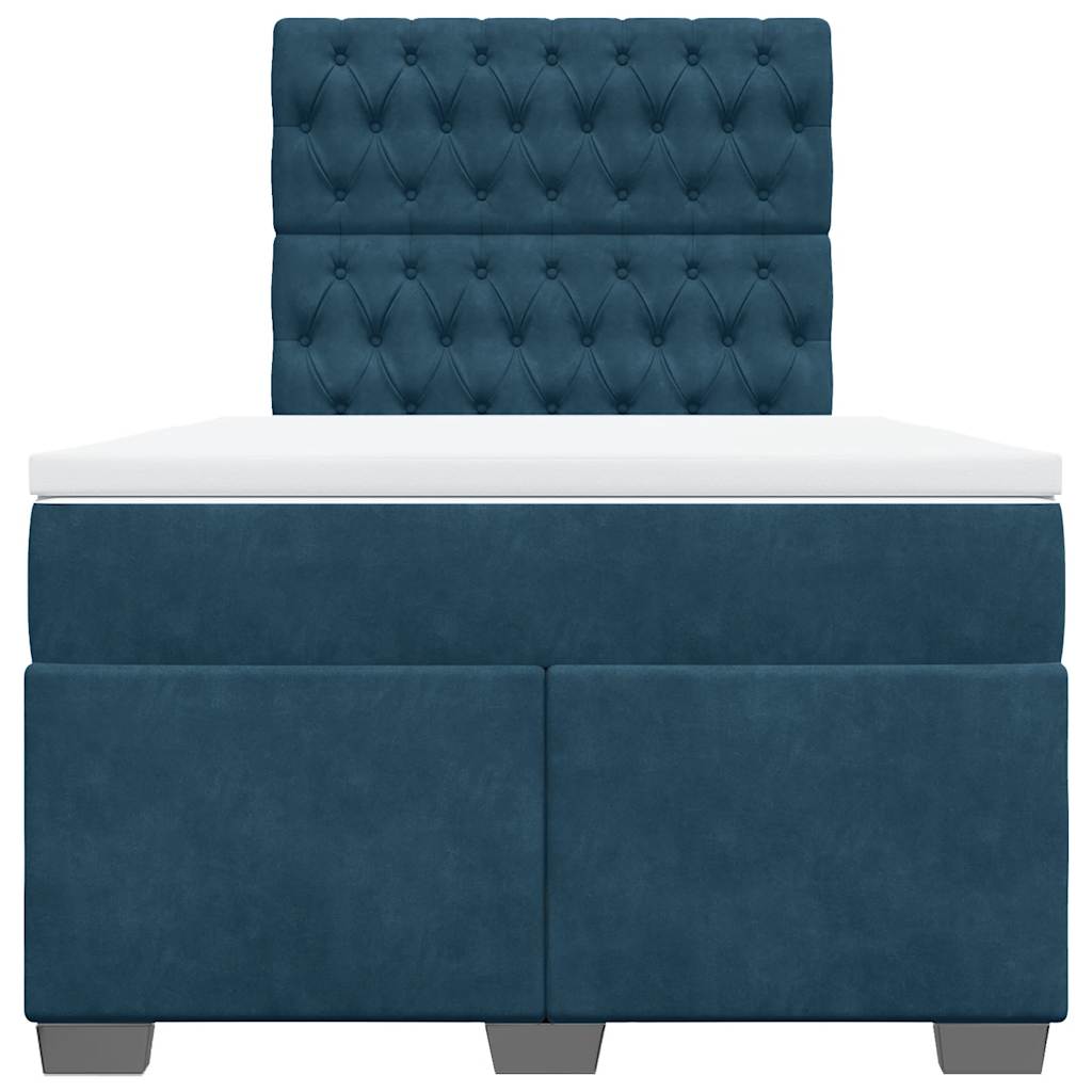 kontinentalseng med madras 120x190 cm velour blå