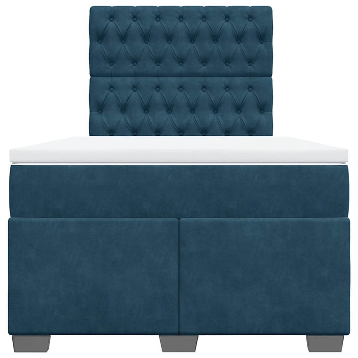 kontinentalseng med madras 120x190 cm velour blå