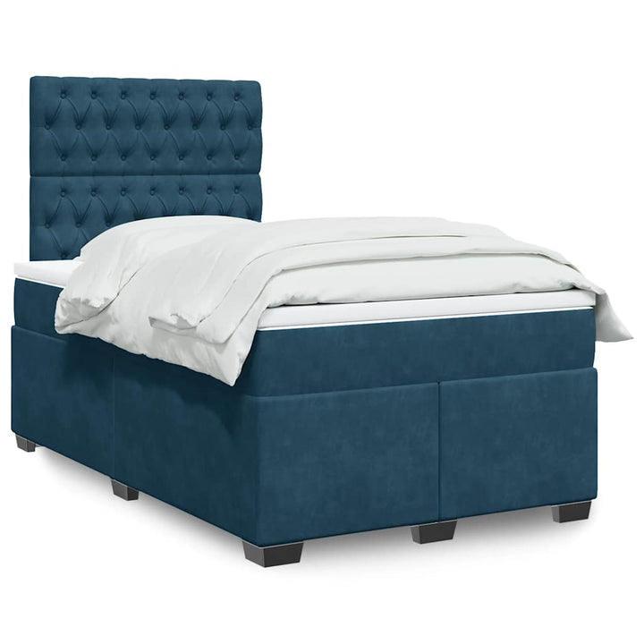 kontinentalseng med madras 120x190 cm velour blå