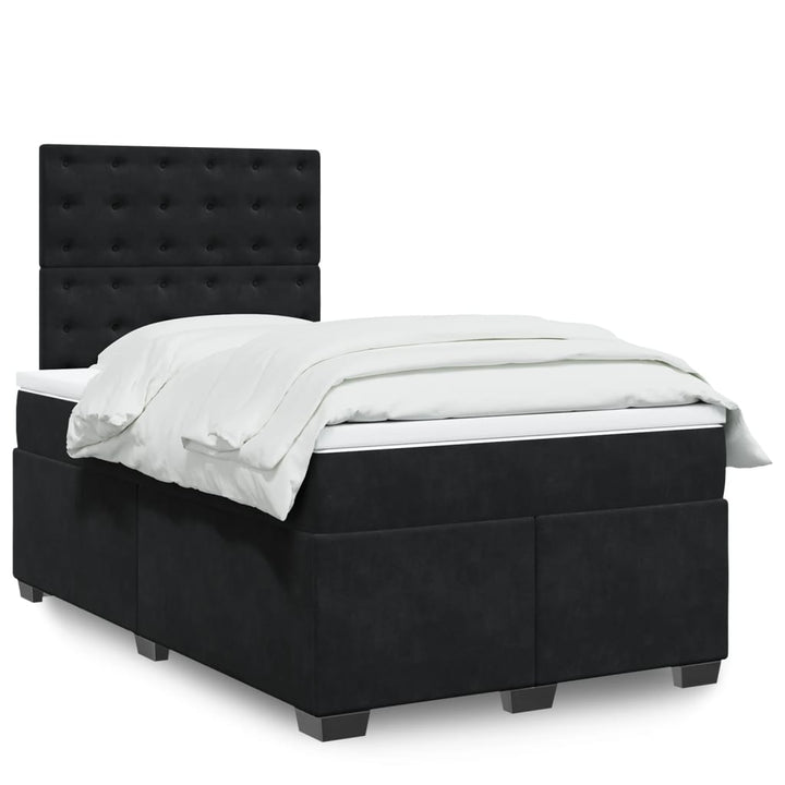 kontinentalseng med madras 120x190 cm velour sort