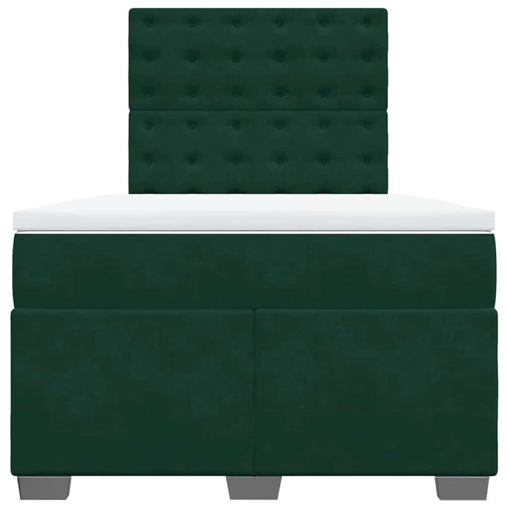 kontinentalseng med madras 120x190 cm velour mørkegrøn