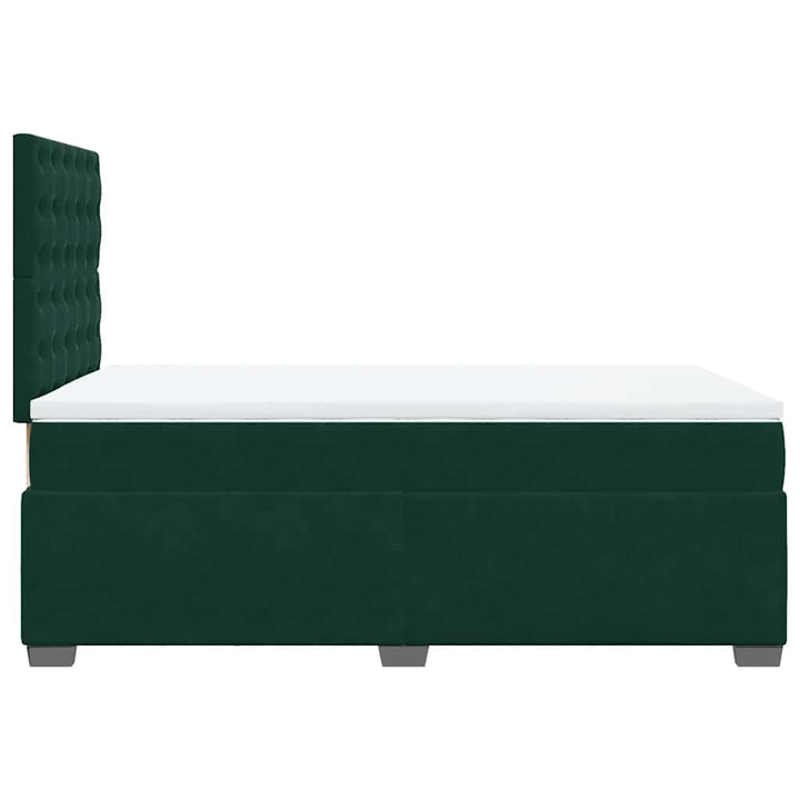 kontinentalseng med madras 120x190 cm velour mørkegrøn