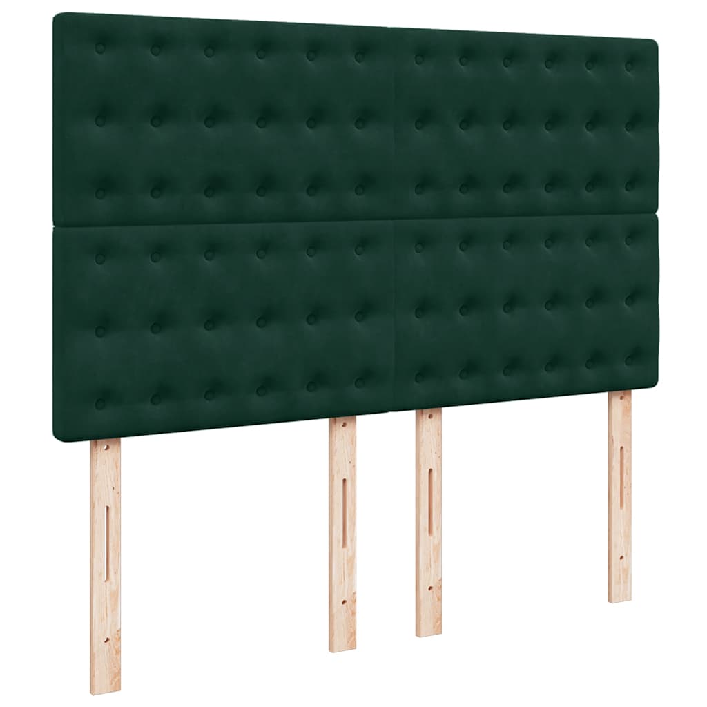 kontinentalseng med madras 140x190 cm fløjl mørkegrøn