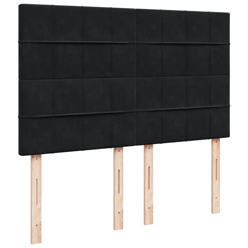 kontinentalseng med madras 140x200 cm fløjl sort