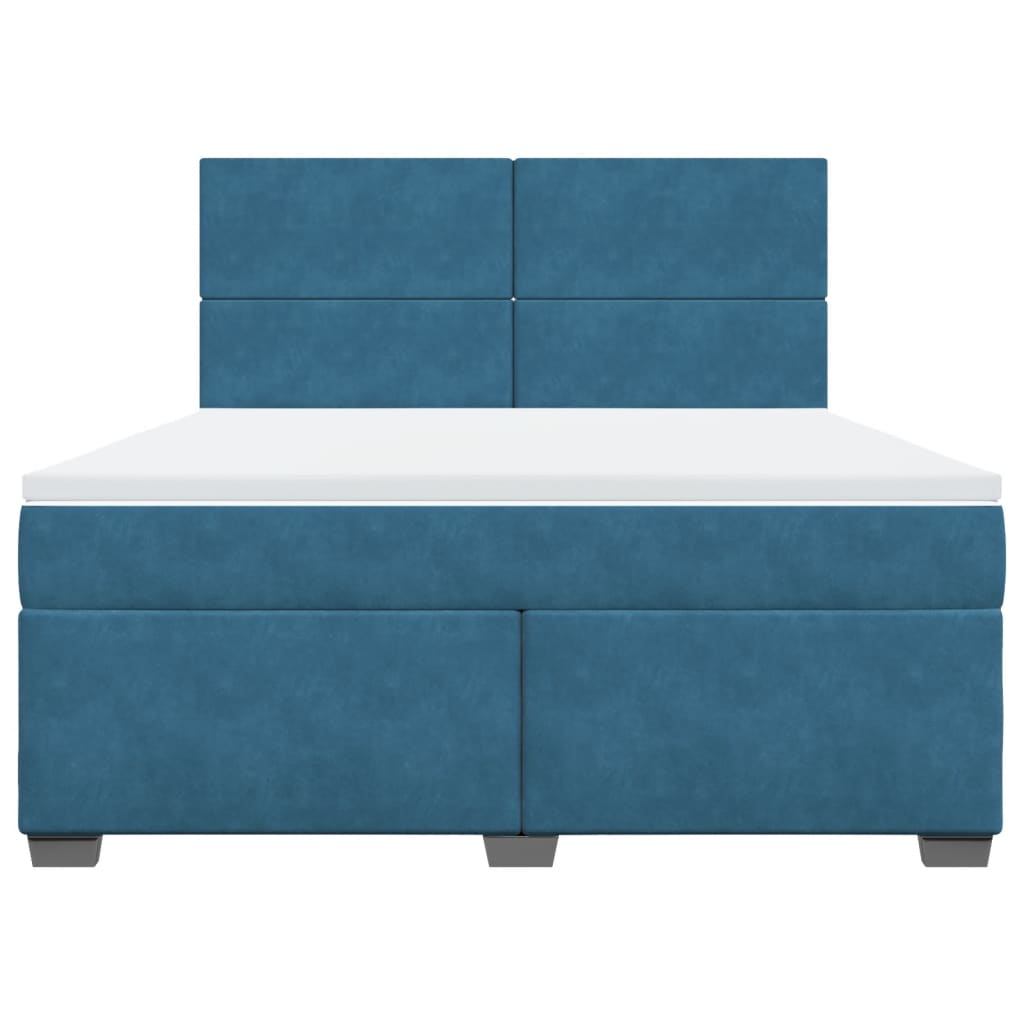 kontinentalseng med madras 180x200 cm fløjl blå