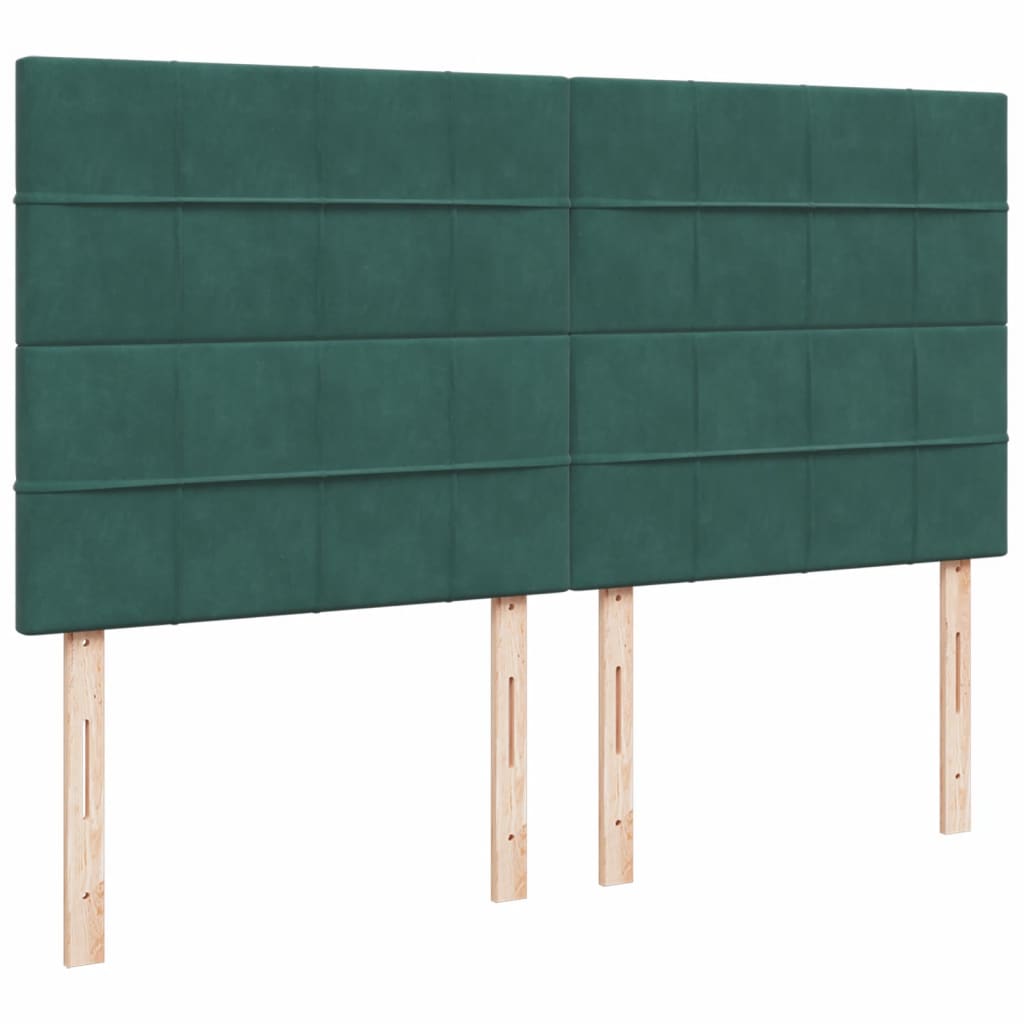 kontinentalseng med madras 180x200 cm fløjl mørkegrøn