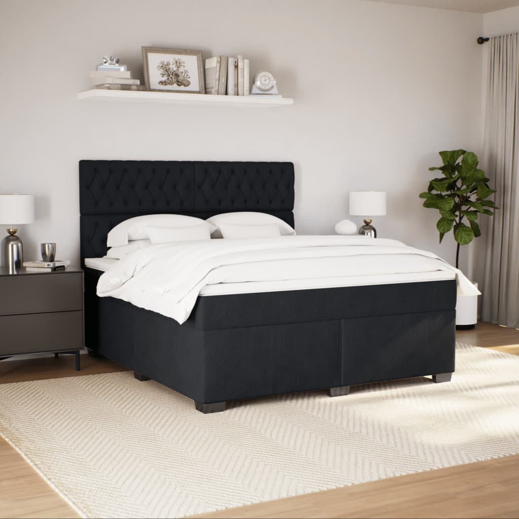 kontinentalseng med madras 180x200 cm fløjl sort