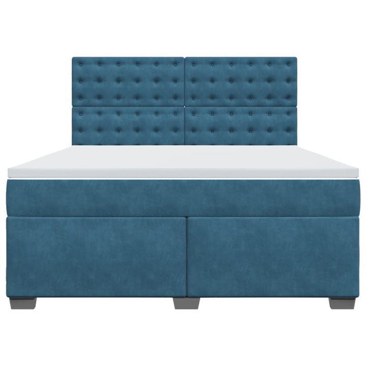 kontinentalseng med madras 180x200 cm fløjl blå