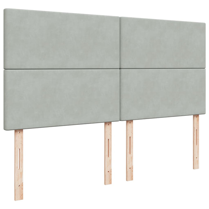 kontinentalseng med madras 200x200 cm fløjl lysegrå