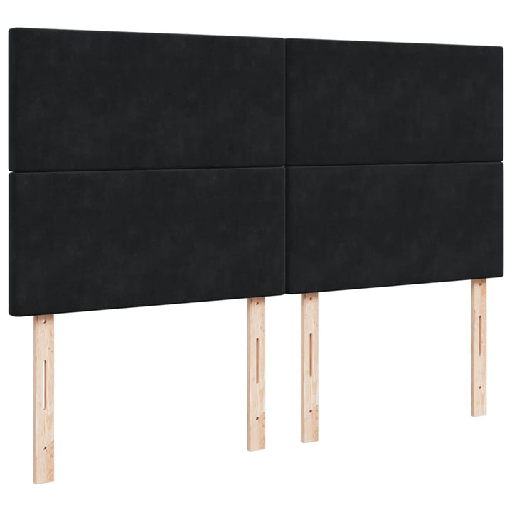 kontinentalseng med madras 200x200 cm fløjl sort