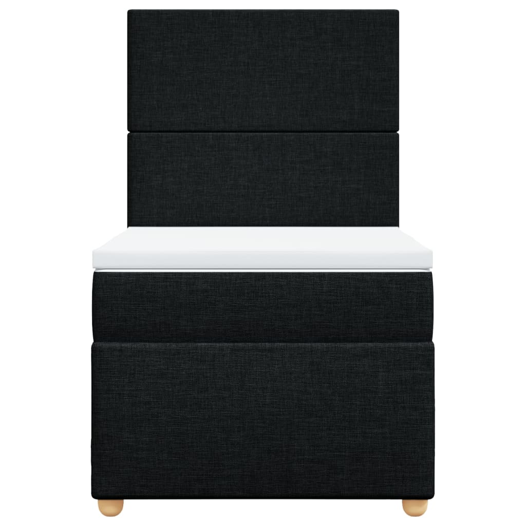 kontinentalseng med madras 80x200 cm stof sort
