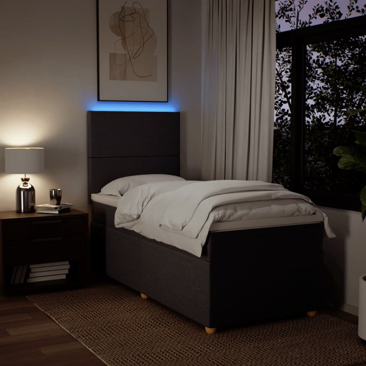 kontinentalseng med madras 80x200 cm stof mørkebrun