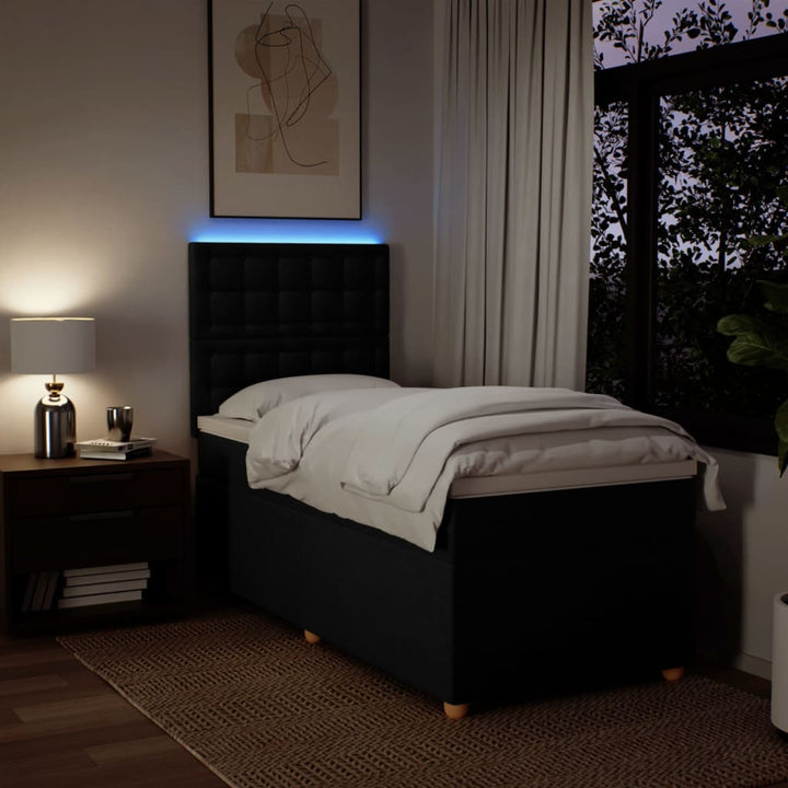 kontinentalseng med madras 80x200 cm stof sort