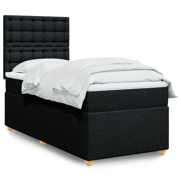kontinentalseng med madras 80x200 cm stof sort